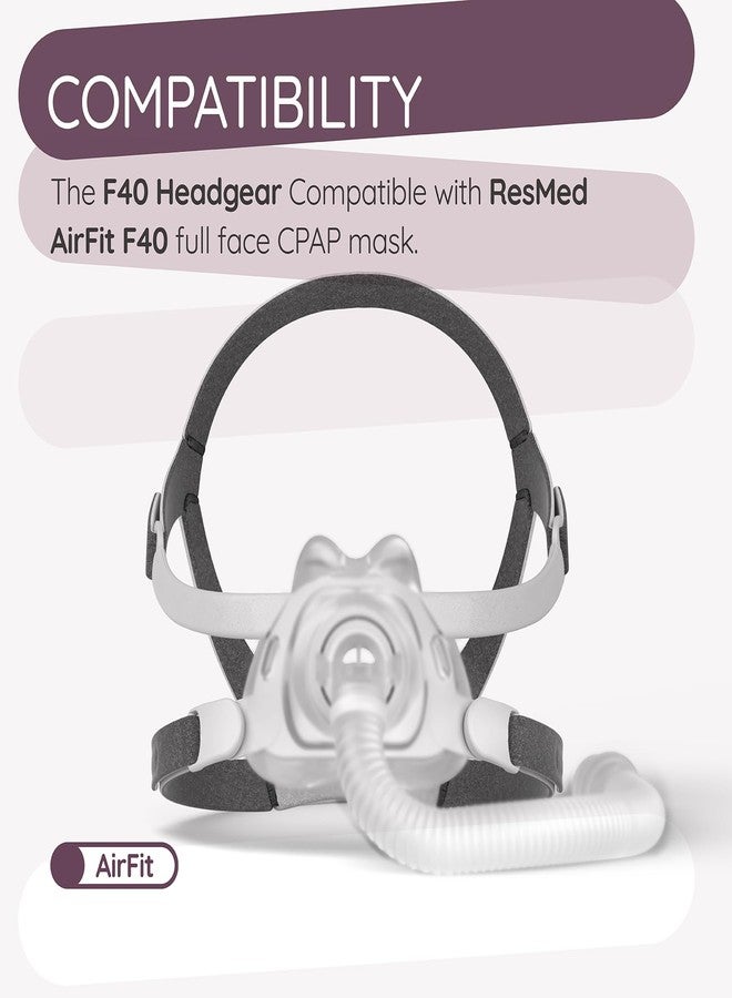 Ximoon F40 Headgear Compatible with ResMed AirFit F40 Full Face Mask CPAP Mask Adjustable C Pap Headband - Image 3